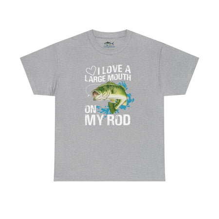 Fishing Lover Unisex Heavy Cotton Tee – "I Love a Large Mouth on My Rod" Humor Shirt - Get Tight Gear