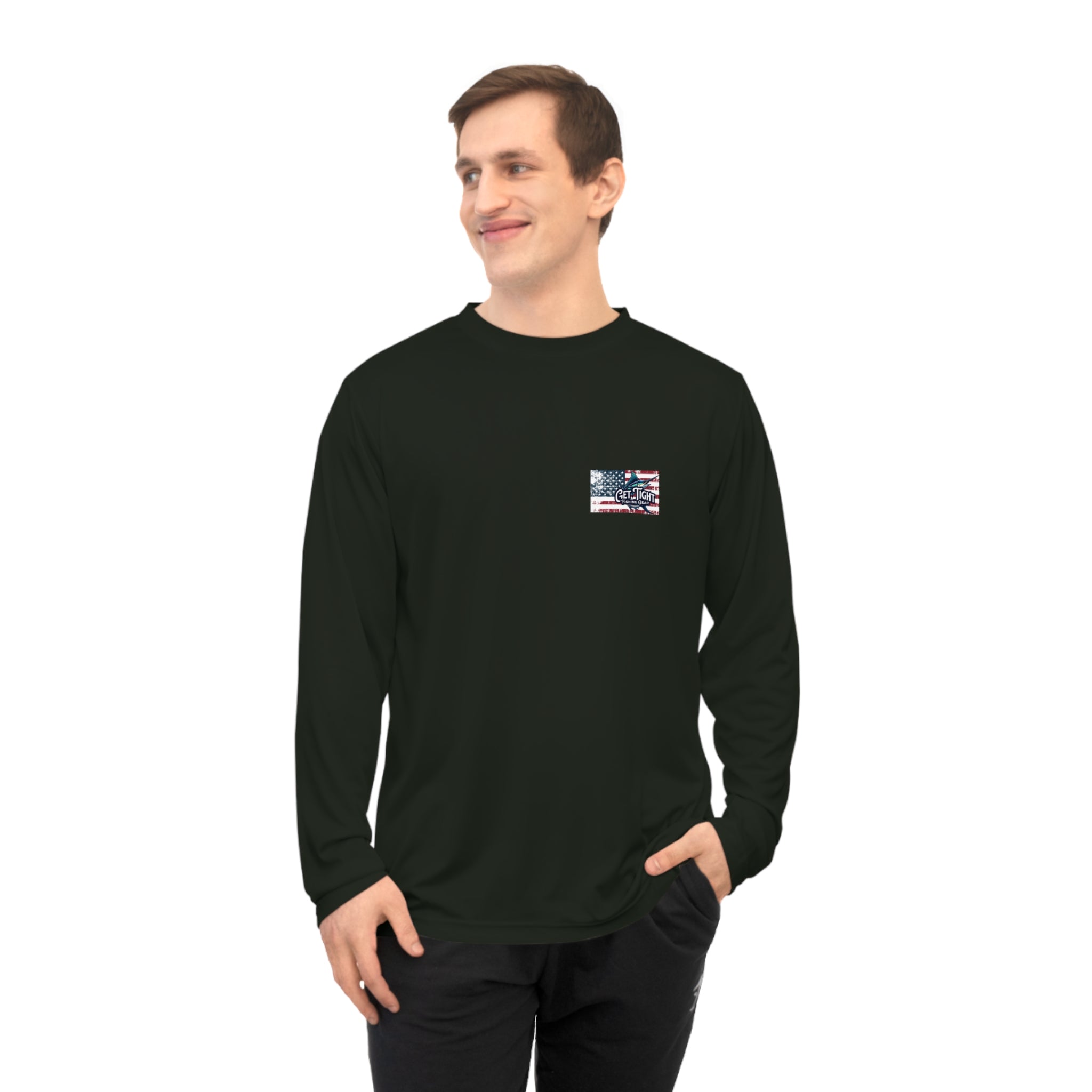Fishing Marlin Flag Activewear Long Sleeve Shirt - Get Tight Gear