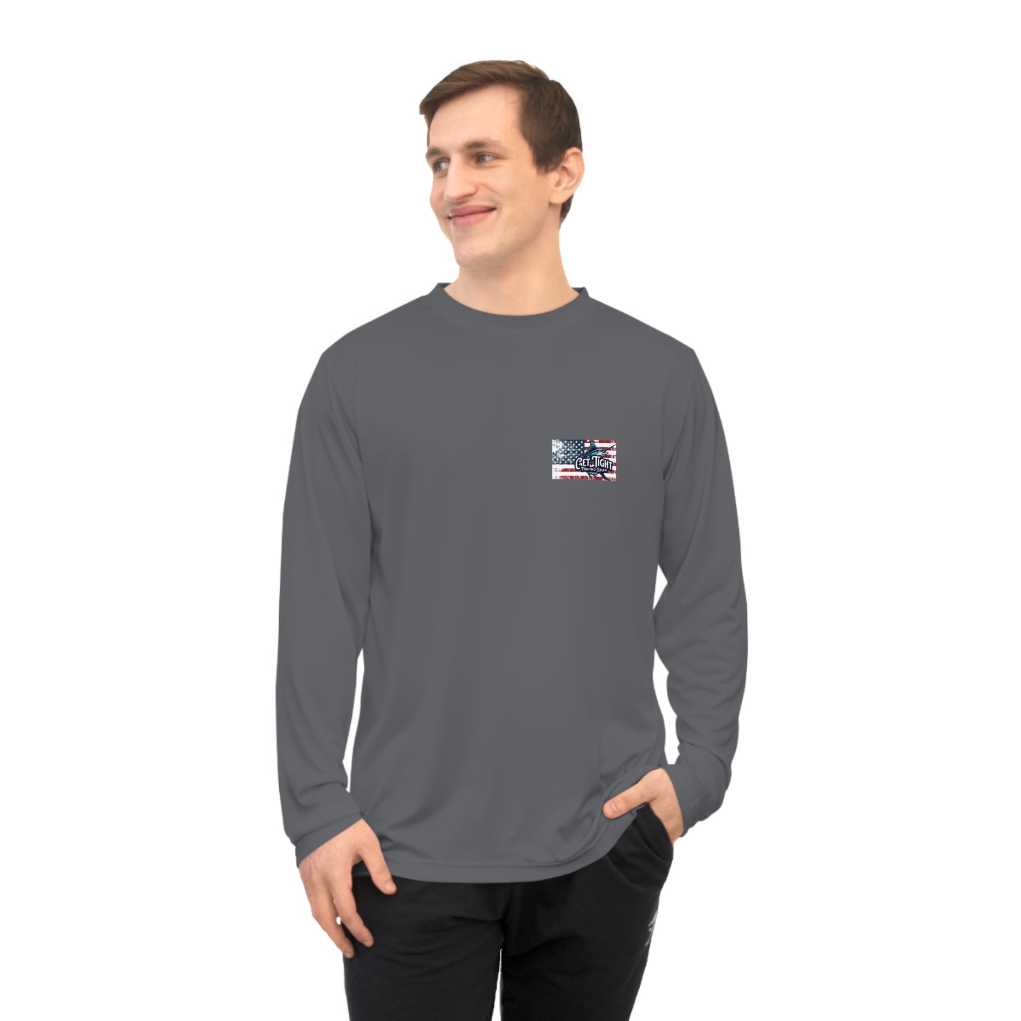 Fishing Marlin Flag Activewear Long Sleeve Shirt - Get Tight Gear