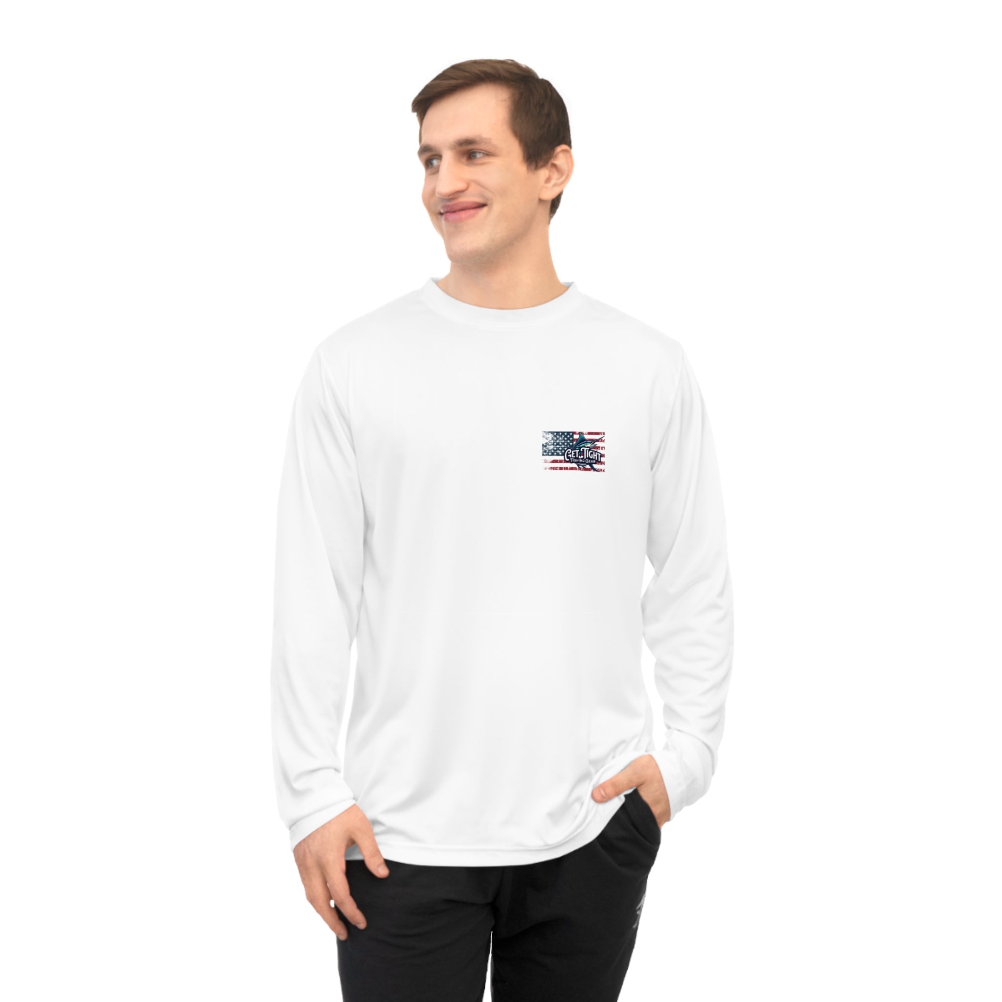 Fishing Marlin Flag Activewear Long Sleeve Shirt - Get Tight Gear