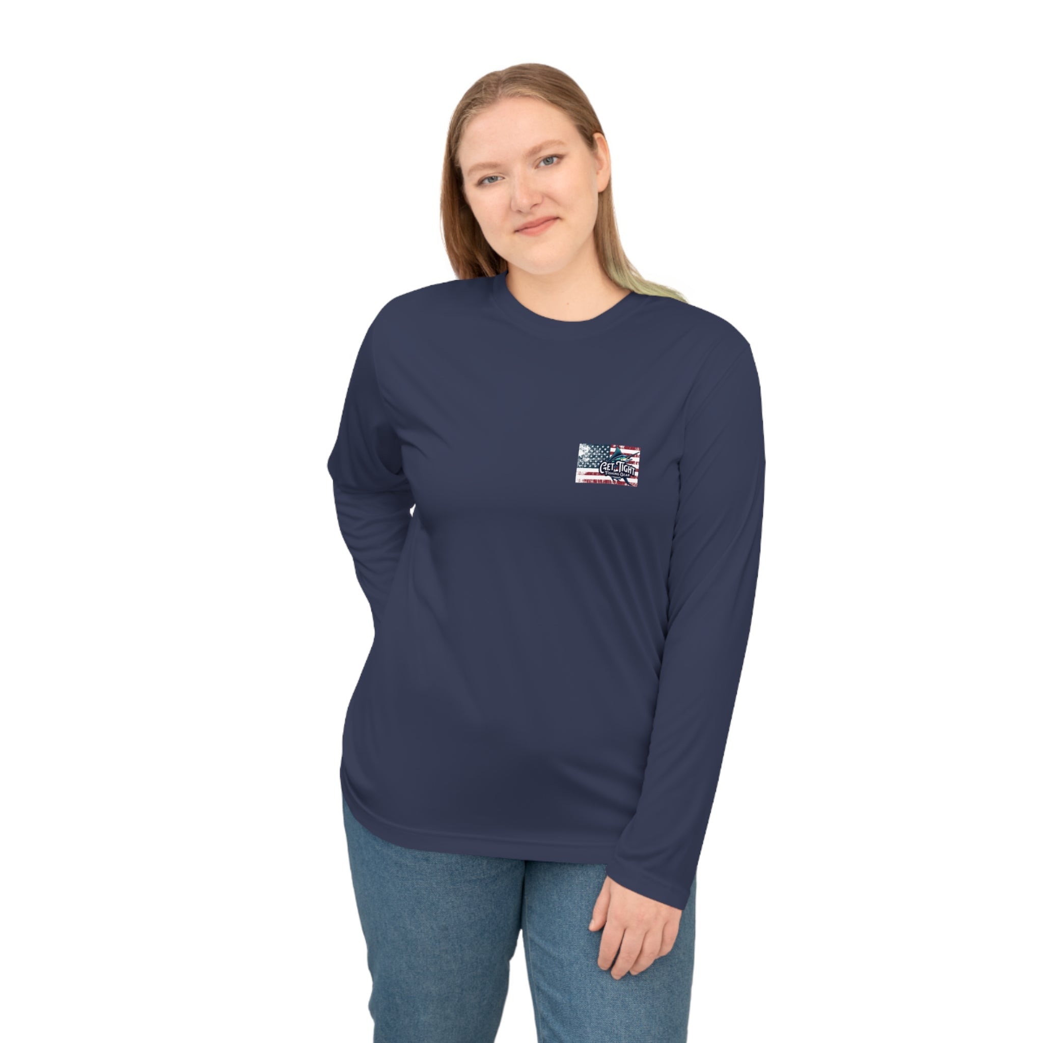 Fishing Marlin Flag Activewear Long Sleeve Shirt - Get Tight Gear