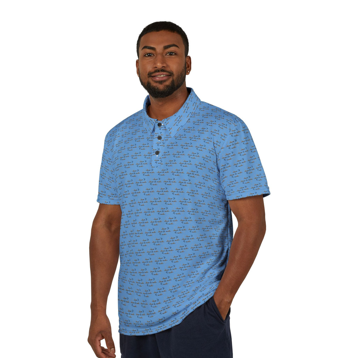 Fishing Polo Shirt - Sportfish Blue Marlin Release Flags - Get Tight Gear