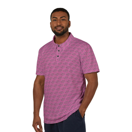 Fishing Polo Shirt - Sportfish Blue Marlin Release Flags - Light Pink - Get Tight Gear
