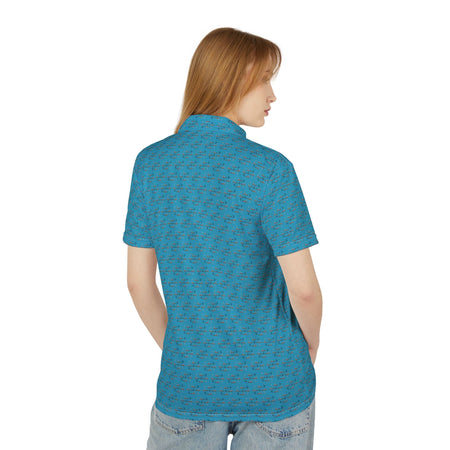 Fishing Polo Shirt - Sportfish Blue Marlin Release Flags - Turquoise - Get Tight Gear