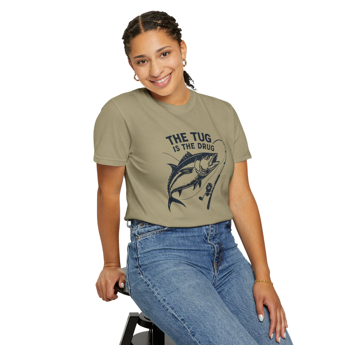 Fishing T-Shirt: "The Tug is The Drug™" - Garment - Dyed Unisex Tee for Anglers - Get Tight Gear