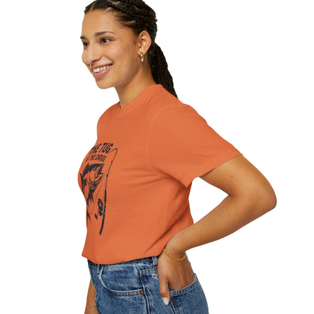 Fishing T-Shirt: "The Tug is The Drug™" - Garment - Dyed Unisex Tee for Anglers - Get Tight Gear