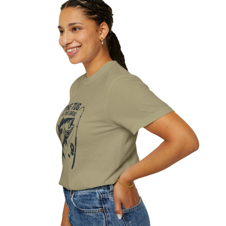 Fishing T-Shirt: "The Tug is The Drug™" - Garment - Dyed Unisex Tee for Anglers - Get Tight Gear