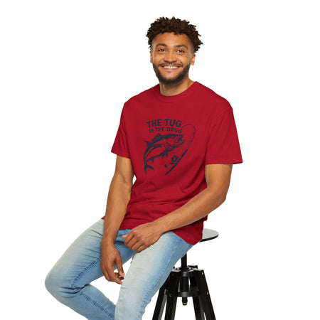 Fishing T-Shirt: "The Tug is The Drug™" - Garment - Dyed Unisex Tee for Anglers - Get Tight Gear