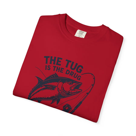 Fishing T-Shirt: "The Tug is The Drug™" - Garment - Dyed Unisex Tee for Anglers - Get Tight Gear