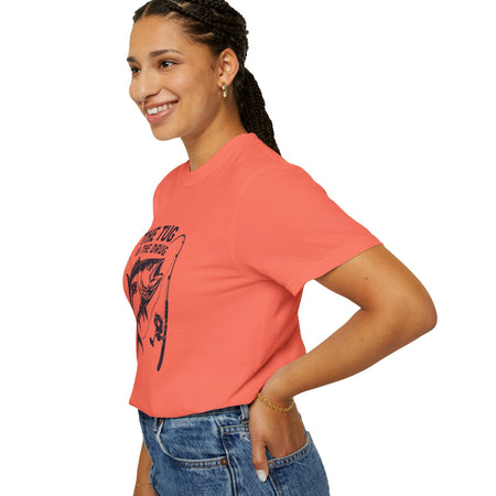 Fishing T-Shirt: "The Tug is The Drug™" - Garment - Dyed Unisex Tee for Anglers - Get Tight Gear