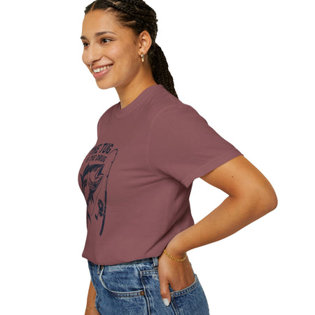 Fishing T-Shirt: "The Tug is The Drug™" - Garment - Dyed Unisex Tee for Anglers - Get Tight Gear