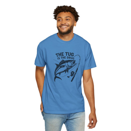 Fishing T-Shirt: "The Tug is The Drug™" - Garment - Dyed Unisex Tee for Anglers - Get Tight Gear