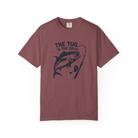 Fishing T-Shirt: "The Tug is The Drug™" - Garment - Dyed Unisex Tee for Anglers - Get Tight Gear