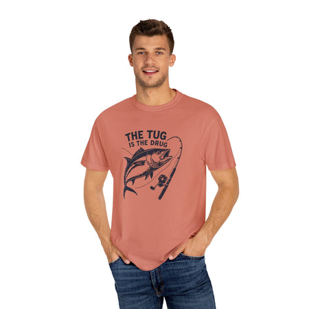 Fishing T-Shirt: "The Tug is The Drug™" - Garment - Dyed Unisex Tee for Anglers - Get Tight Gear