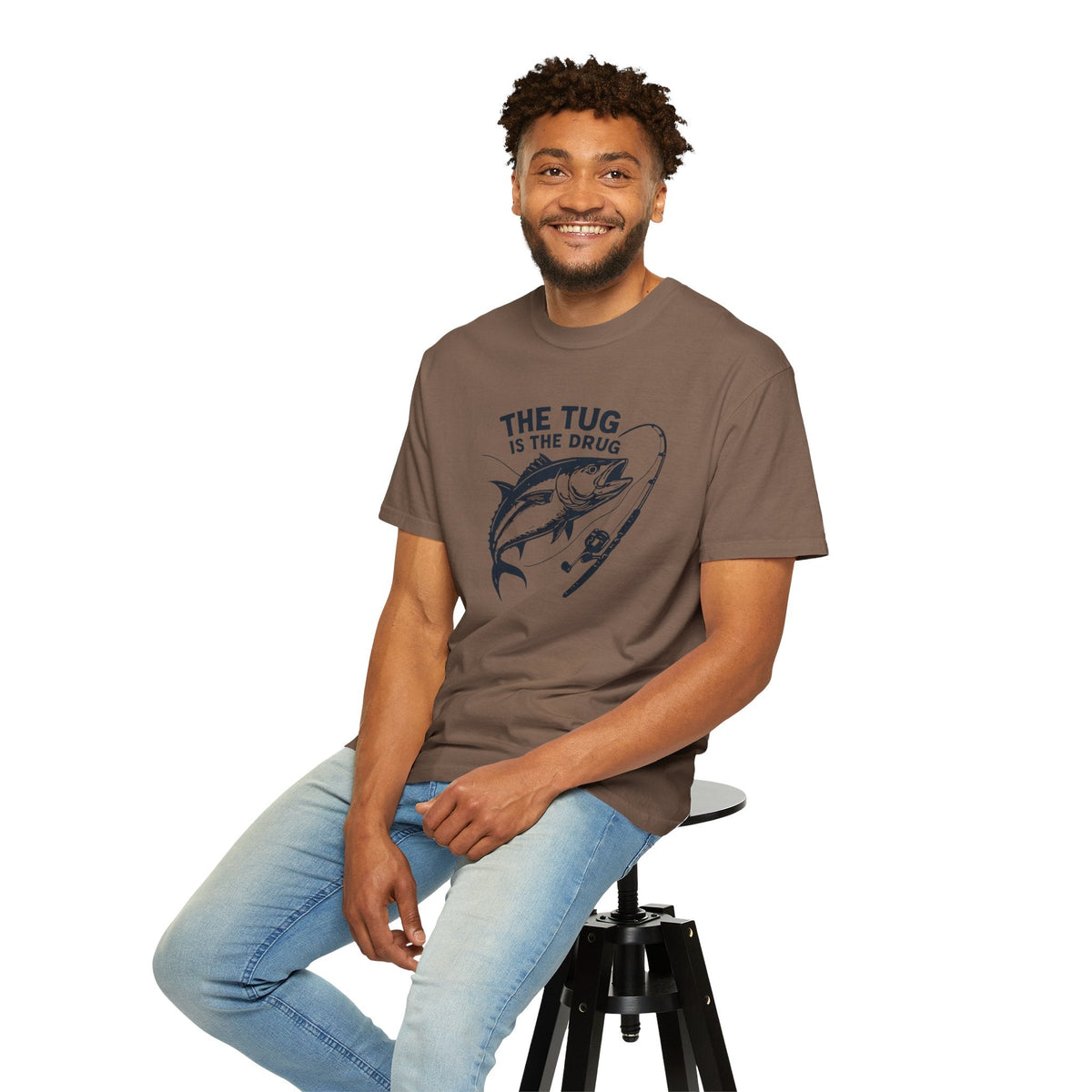 Fishing T-Shirt: "The Tug is The Drug™" - Garment - Dyed Unisex Tee for Anglers - Get Tight Gear