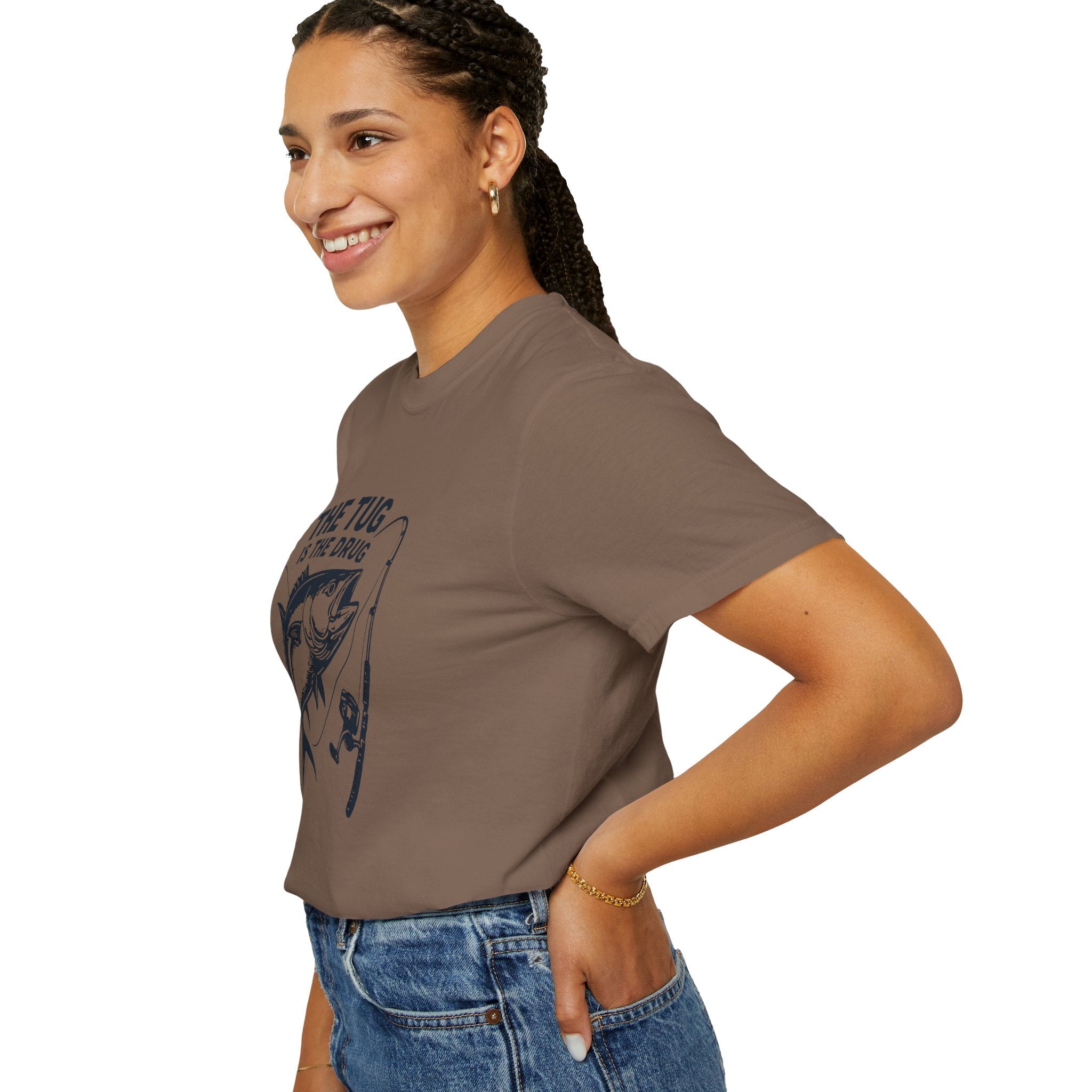 Fishing T-Shirt: "The Tug is The Drug™" - Garment - Dyed Unisex Tee for Anglers - Get Tight Gear