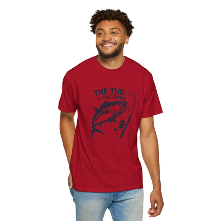 Fishing T-Shirt: "The Tug is The Drug™" - Garment - Dyed Unisex Tee for Anglers - Get Tight Gear
