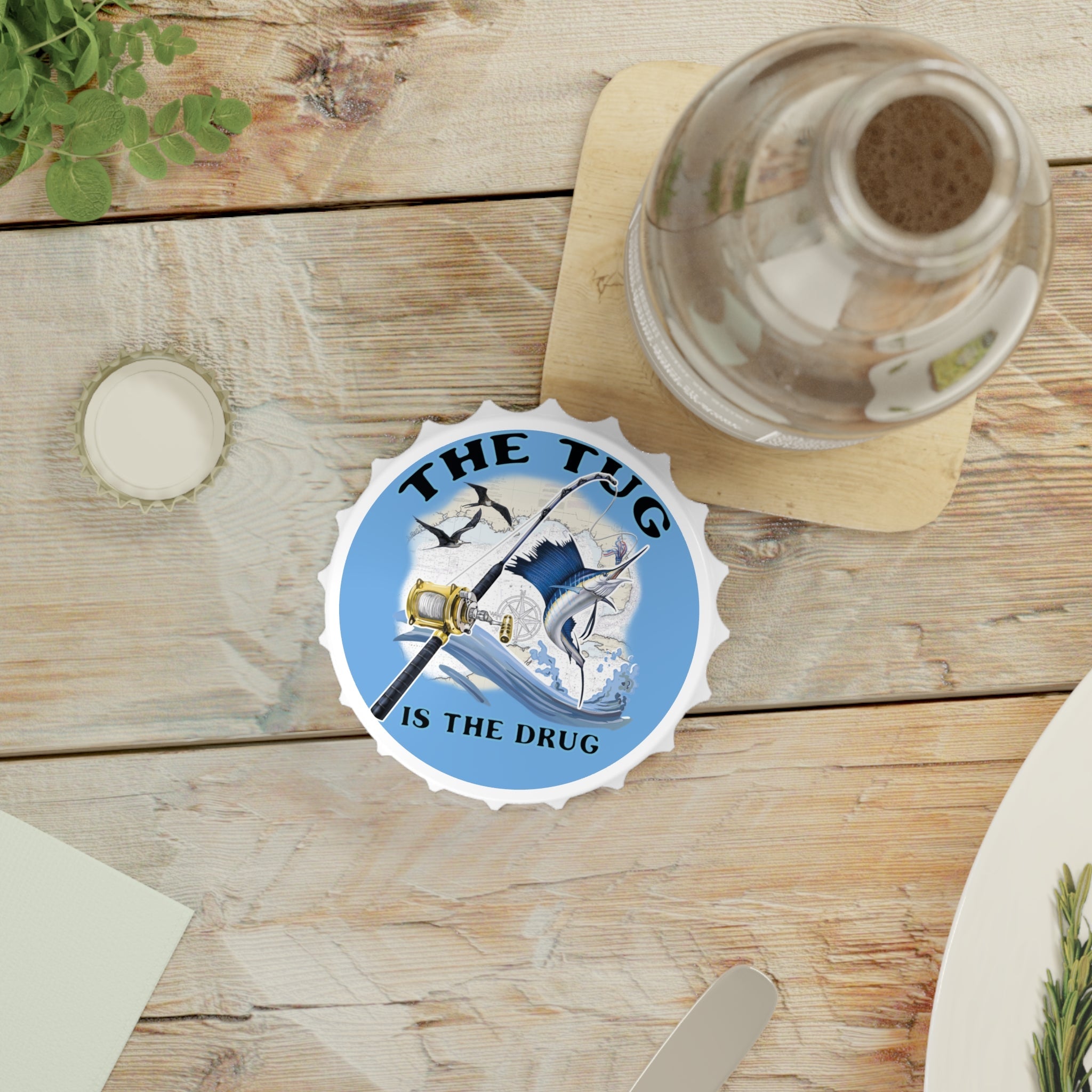 Fishing - Themed Bottle Opener - "The Tug is the Drug™" - Perfect for Anglers and Outdoor Enthusiasts - Get Tight Gear