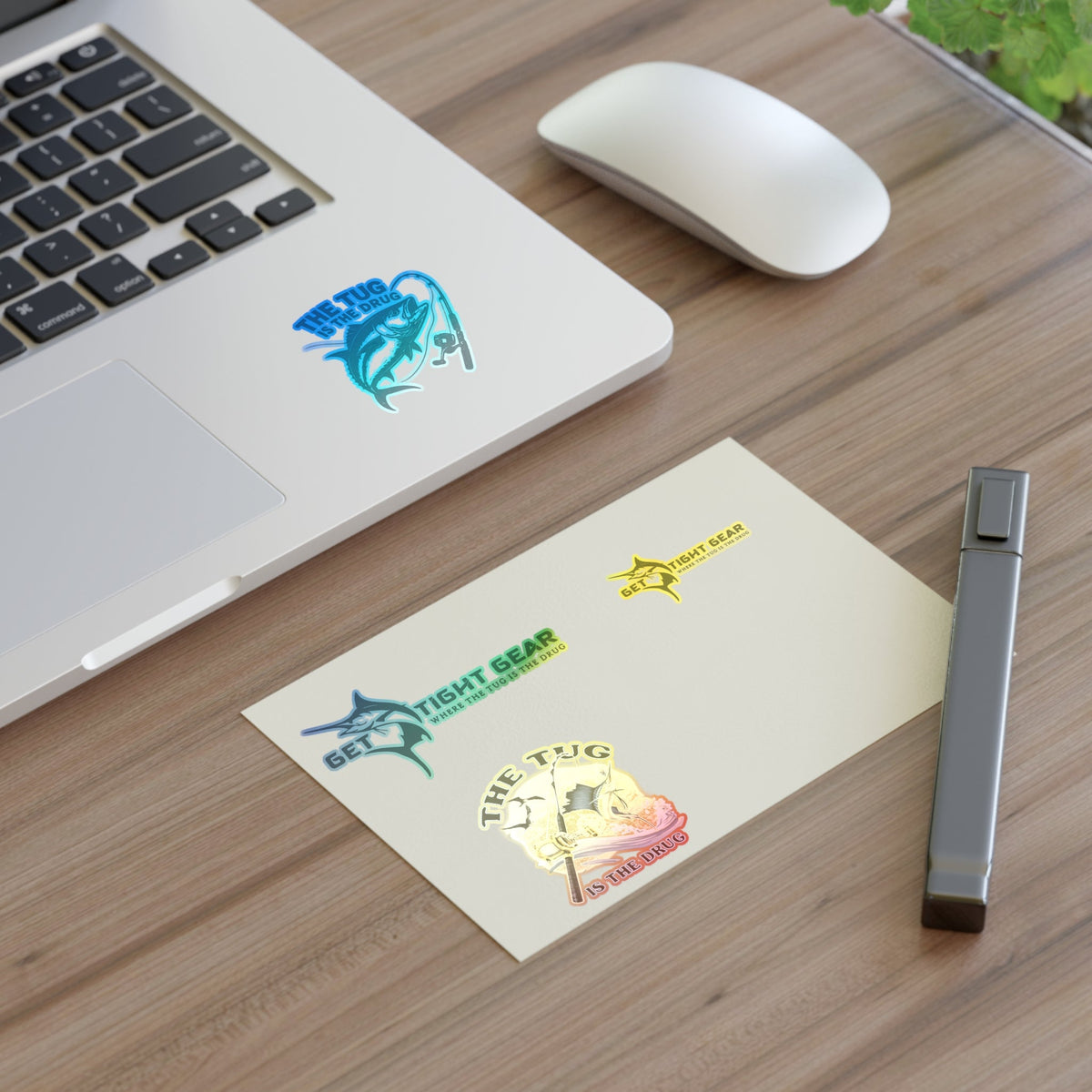 Fishing Themed Sticker Sheets, Outdoor Decor, Gift for Anglers, Ocean Enthusiast, Cool Fishing Art, Waterproof Stickers - Get Tight Gear