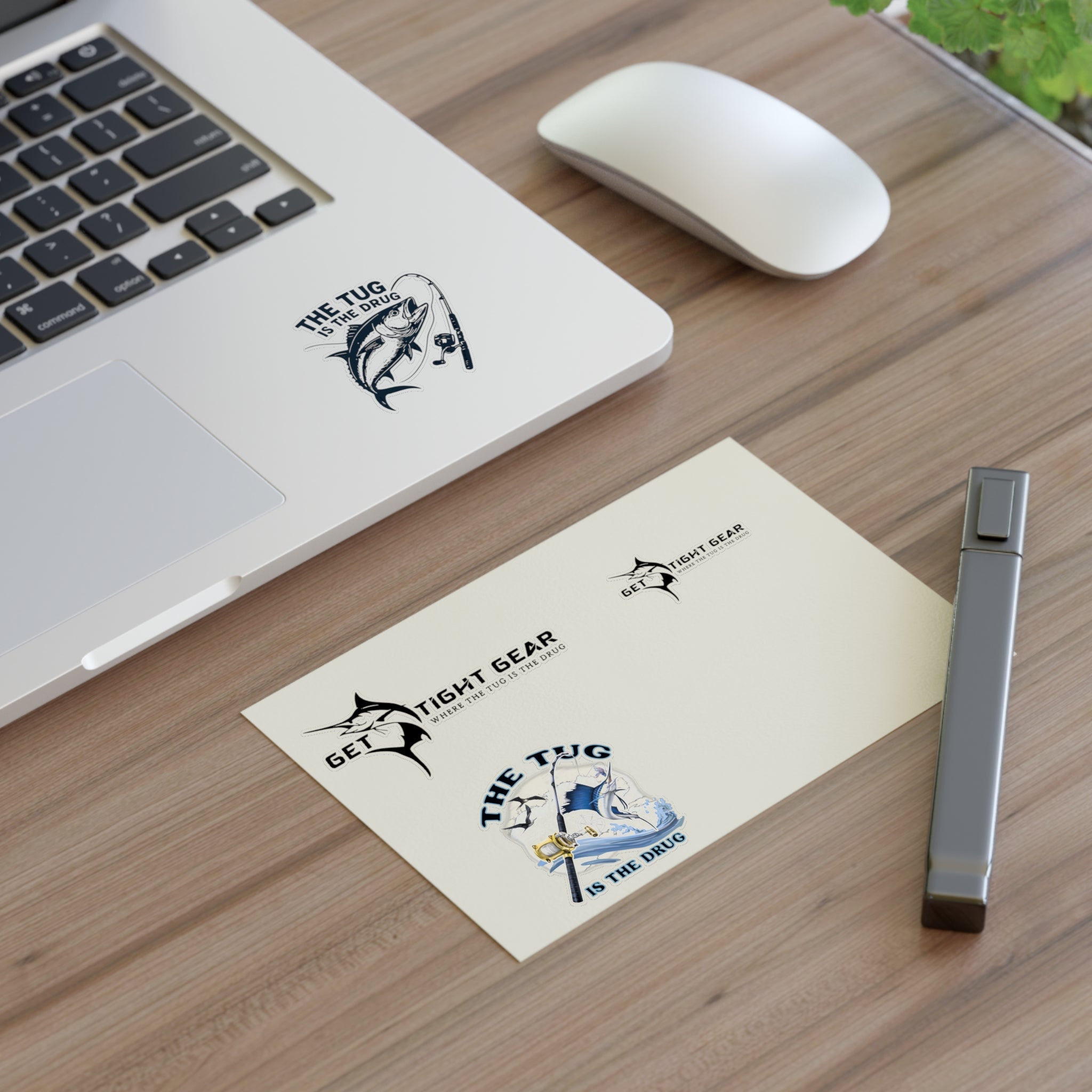 Fishing Themed Sticker Sheets, Outdoor Decor, Gift for Anglers, Ocean Enthusiast, Cool Fishing Art, Waterproof Stickers - Get Tight Gear