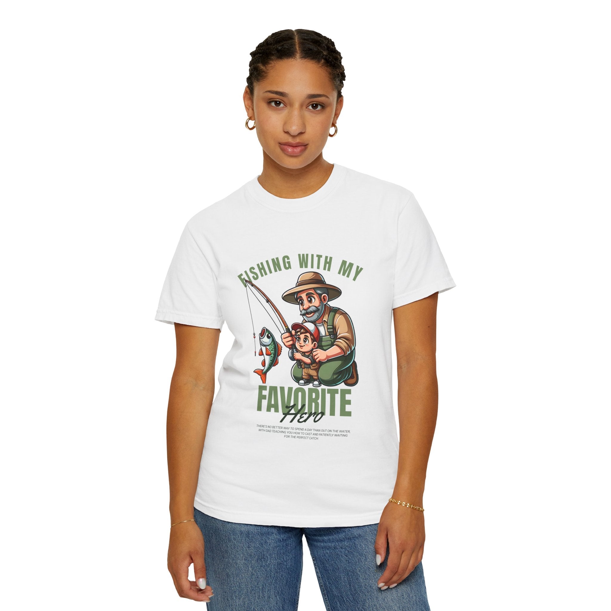 Fishing with My Favorite Hero T-Shirt, Unisex Gift, Outdoor Fishing Apparel, Father's Day Tee, Hobby Lover Shirt, Fisherman Gift - Get Tight Gear