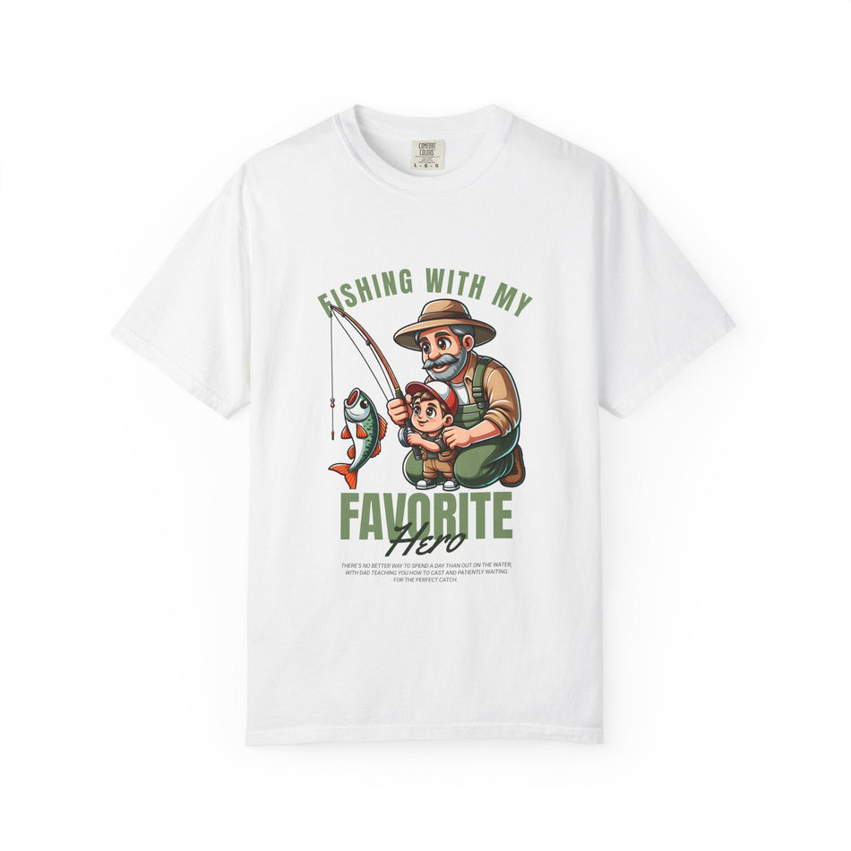 Fishing with My Favorite Hero T-Shirt, Unisex Gift, Outdoor Fishing Apparel, Father's Day Tee, Hobby Lover Shirt, Fisherman Gift - Get Tight Gear