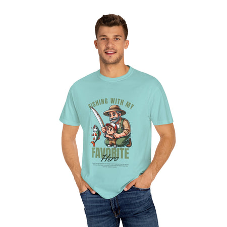 Fishing with My Favorite Hero T-Shirt, Unisex Gift, Outdoor Fishing Apparel, Father's Day Tee, Hobby Lover Shirt, Fisherman Gift - Get Tight Gear