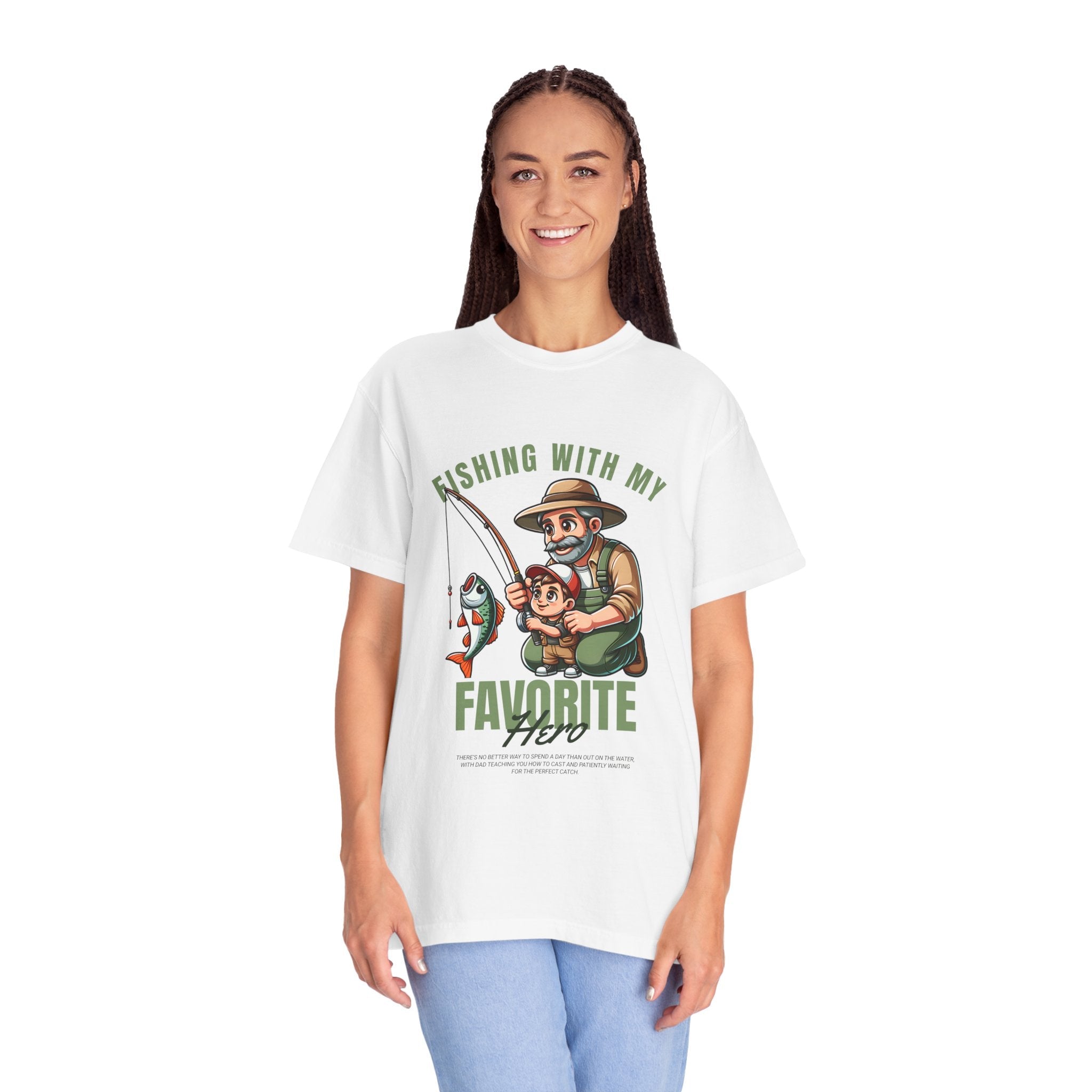 Fishing with My Favorite Hero T-Shirt, Unisex Gift, Outdoor Fishing Apparel, Father's Day Tee, Hobby Lover Shirt, Fisherman Gift - Get Tight Gear