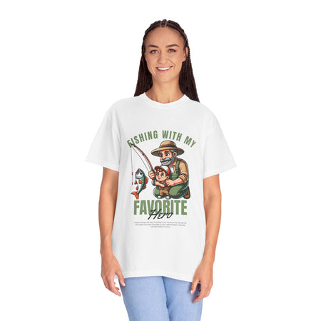 Fishing with My Favorite Hero T-Shirt, Unisex Gift, Outdoor Fishing Apparel, Father's Day Tee, Hobby Lover Shirt, Fisherman Gift - Get Tight Gear