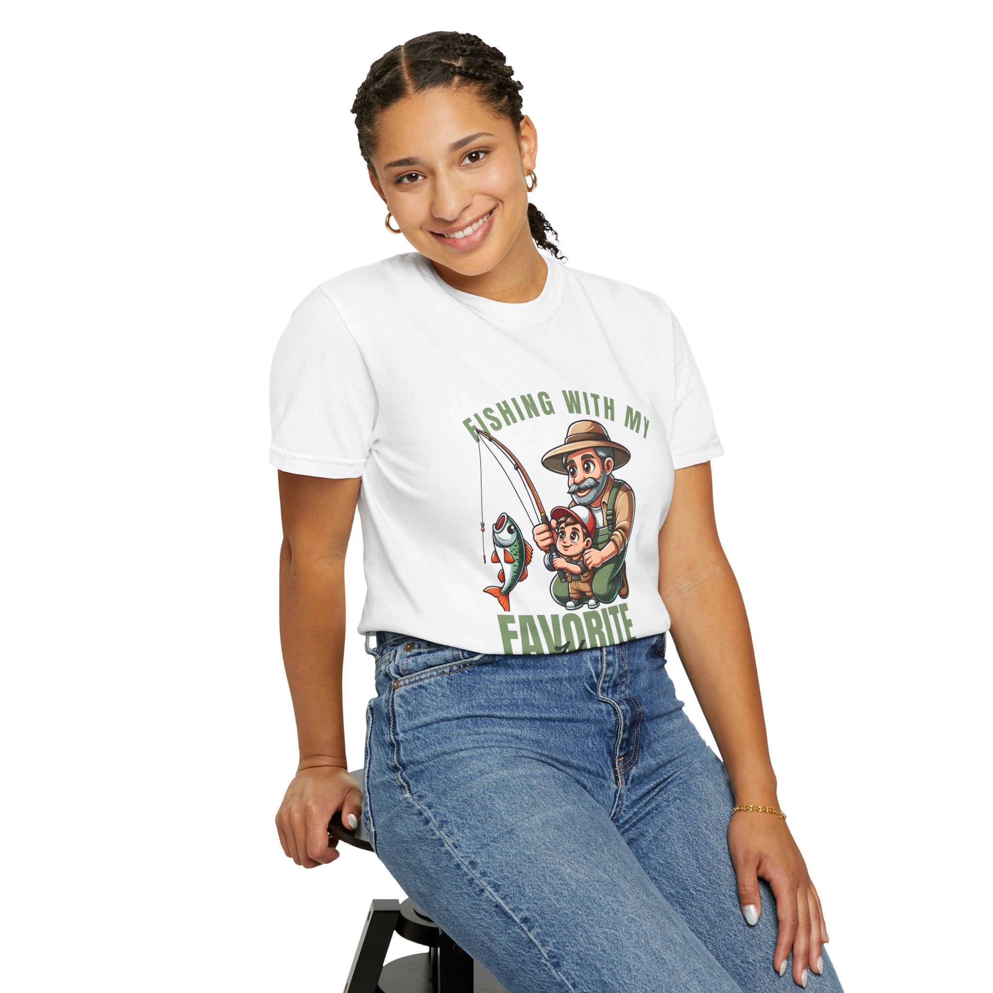 Fishing with My Favorite Hero T-Shirt, Unisex Gift, Outdoor Fishing Apparel, Father's Day Tee, Hobby Lover Shirt, Fisherman Gift - Get Tight Gear