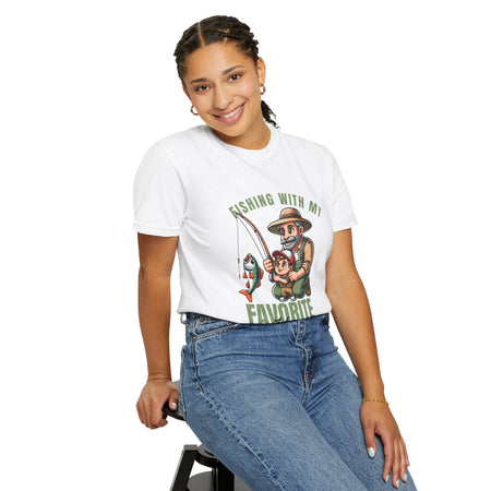 Fishing with My Favorite Hero T-Shirt, Unisex Gift, Outdoor Fishing Apparel, Father's Day Tee, Hobby Lover Shirt, Fisherman Gift - Get Tight Gear