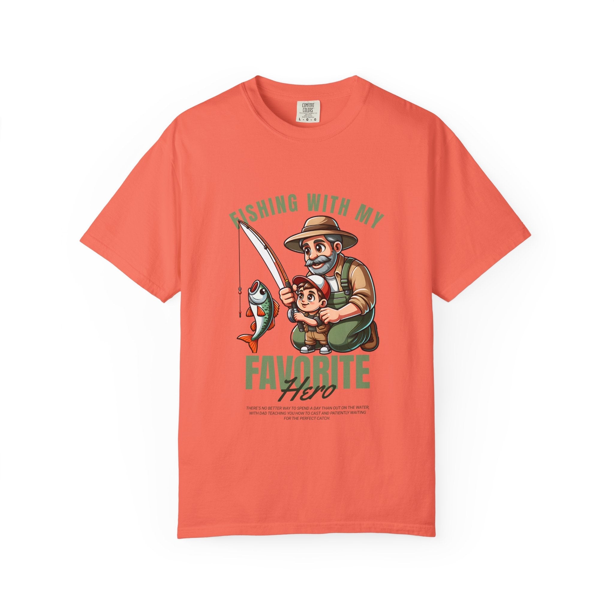 Fishing with My Favorite Hero T-Shirt, Unisex Gift, Outdoor Fishing Apparel, Father's Day Tee, Hobby Lover Shirt, Fisherman Gift - Get Tight Gear