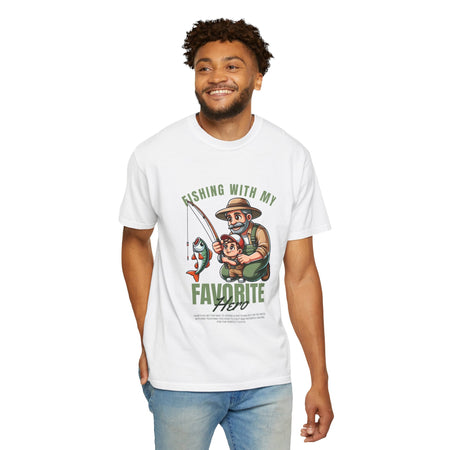 Fishing with My Favorite Hero T-Shirt, Unisex Gift, Outdoor Fishing Apparel, Father's Day Tee, Hobby Lover Shirt, Fisherman Gift - Get Tight Gear