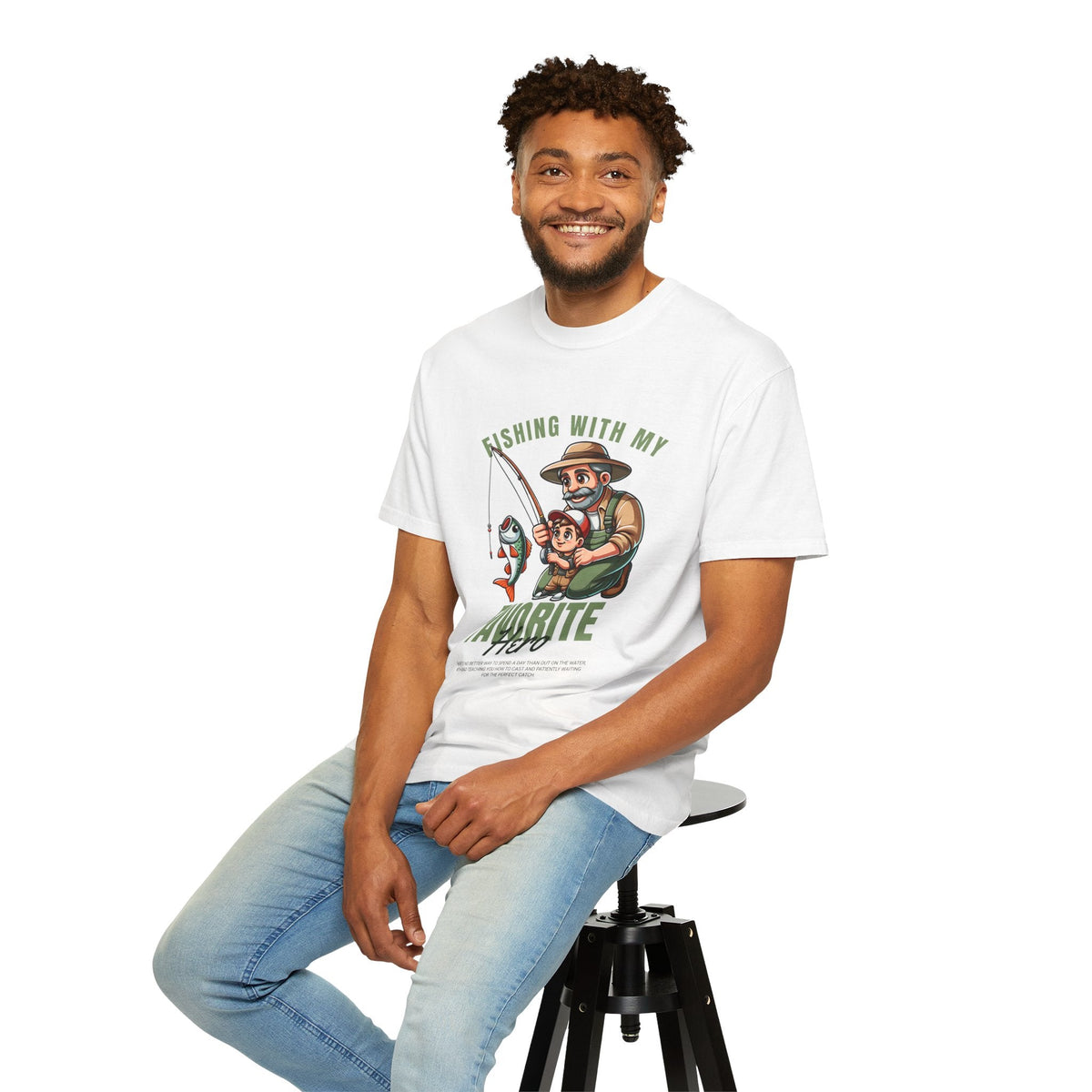 Fishing with My Favorite Hero T-Shirt, Unisex Gift, Outdoor Fishing Apparel, Father's Day Tee, Hobby Lover Shirt, Fisherman Gift - Get Tight Gear