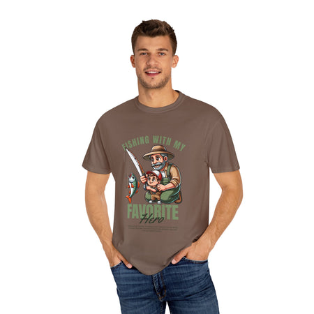 Fishing with My Favorite Hero T-Shirt, Unisex Gift, Outdoor Fishing Apparel, Father's Day Tee, Hobby Lover Shirt, Fisherman Gift - Get Tight Gear