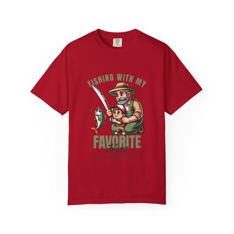 Fishing with My Favorite Hero T-Shirt, Unisex Gift, Outdoor Fishing Apparel, Father's Day Tee, Hobby Lover Shirt, Fisherman Gift - Get Tight Gear