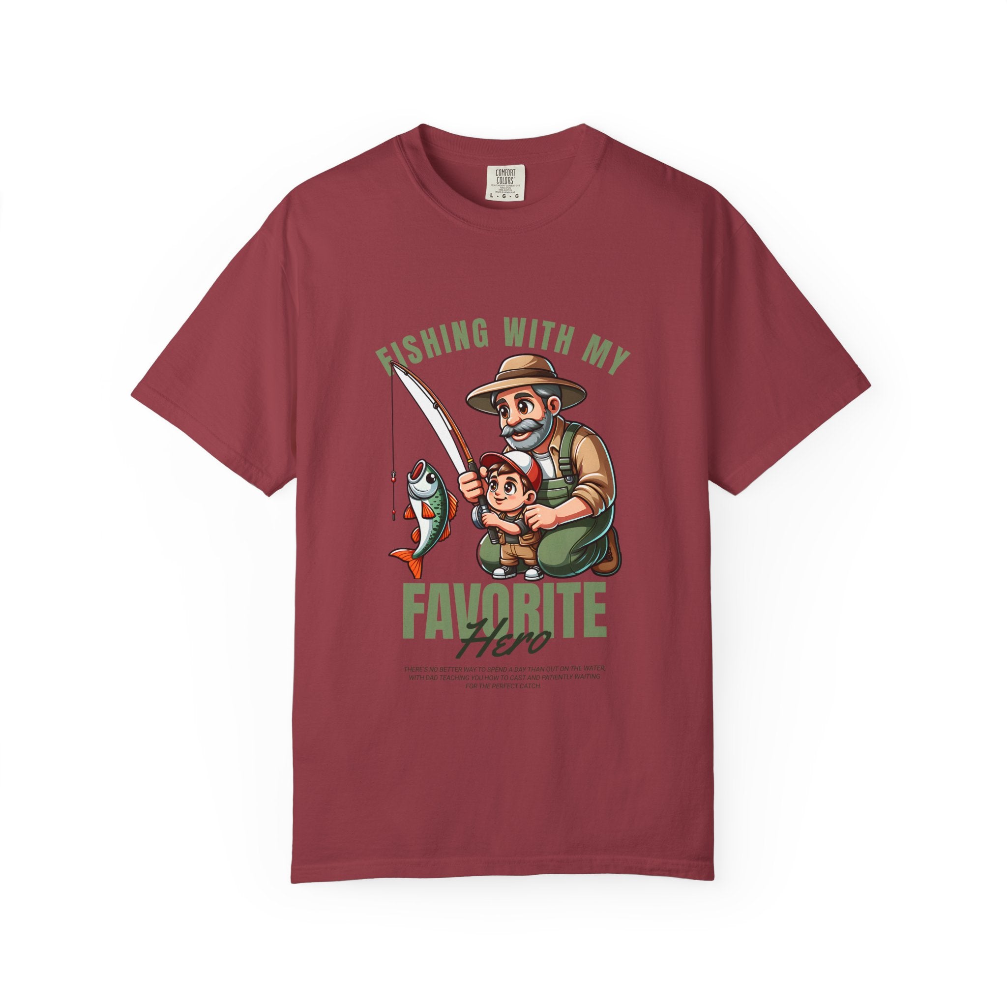 Fishing with My Favorite Hero T-Shirt, Unisex Gift, Outdoor Fishing Apparel, Father's Day Tee, Hobby Lover Shirt, Fisherman Gift - Get Tight Gear