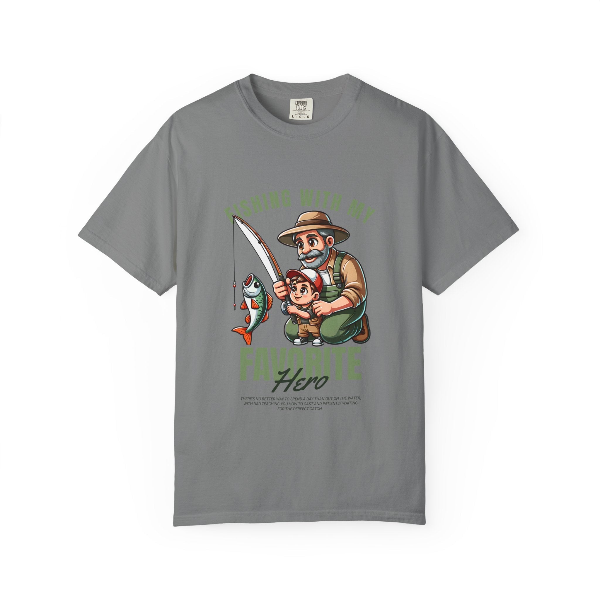 Fishing with My Favorite Hero T-Shirt, Unisex Gift, Outdoor Fishing Apparel, Father's Day Tee, Hobby Lover Shirt, Fisherman Gift - Get Tight Gear