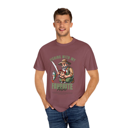 Fishing with My Favorite Hero T-Shirt, Unisex Gift, Outdoor Fishing Apparel, Father's Day Tee, Hobby Lover Shirt, Fisherman Gift - Get Tight Gear