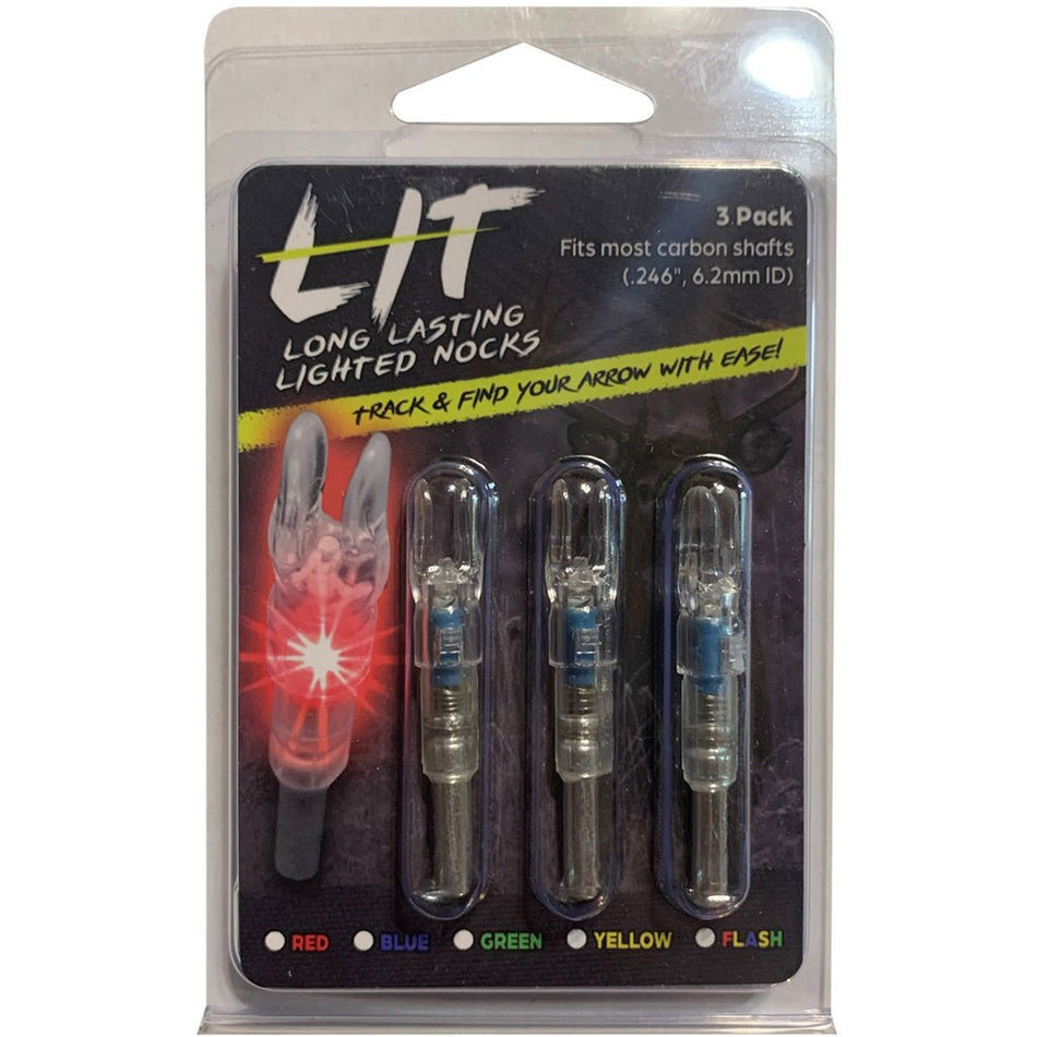 Flex Fletch LIT Lighted Nocks .204 Blue 3 pk. - Get Tight Gear