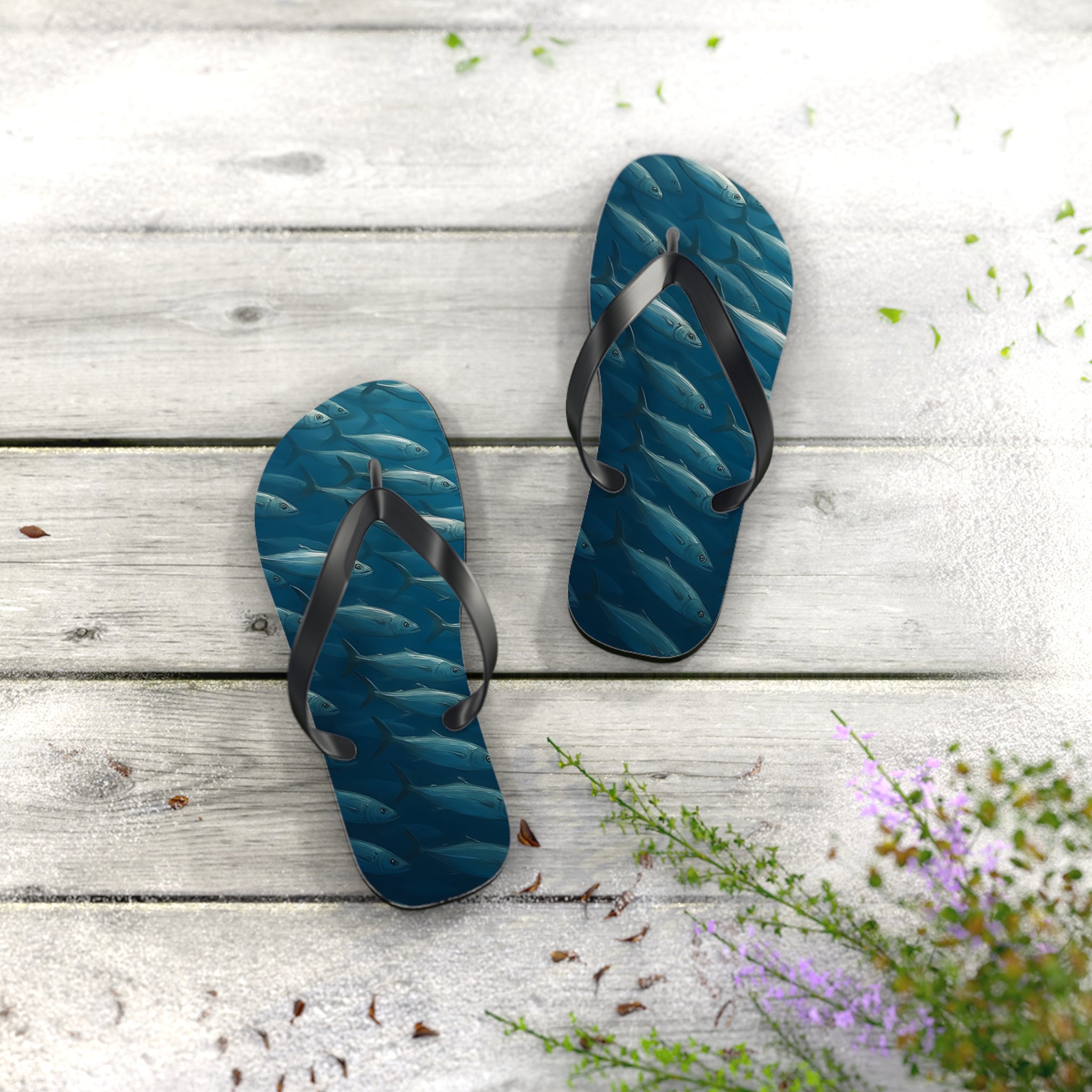Flip Flops - Bait Fish Summer Beach Footwear for Aquatic Lovers - Get Tight Gear