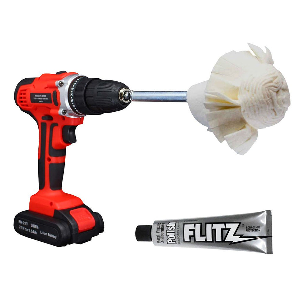 Flitz Buff Ball - Super Mini 2" - White w/1.76oz Tube Flitz Polish - Get Tight Gear