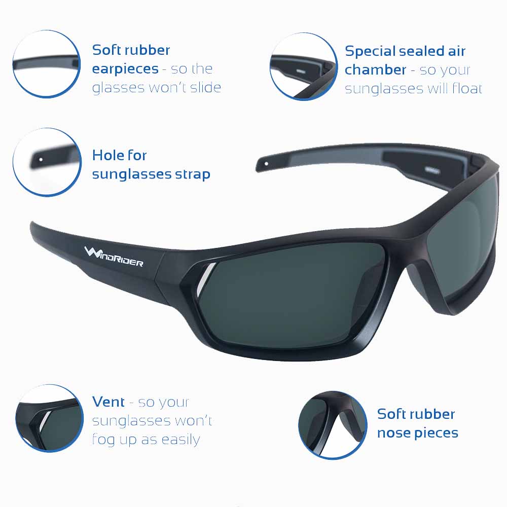 Floaterz Polarized Floating Sunglasses Black Frame - Get Tight Gear