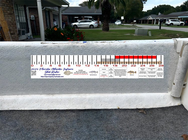 Florida Atlantic Coast Inshore Fishing Slot Ruler Decal - Get Tight Gear