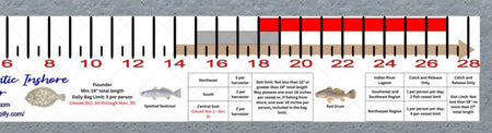Florida Atlantic Coast Inshore Fishing Slot Ruler Decal - Get Tight Gear