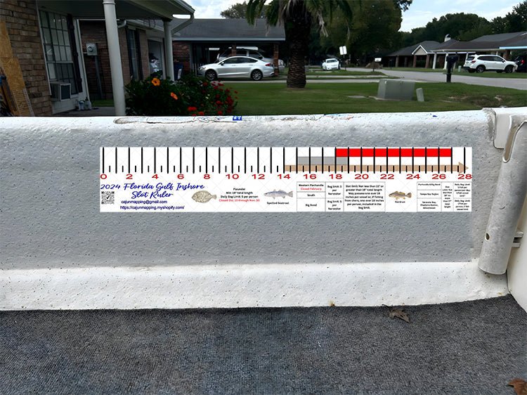 Florida Gulf Coast Inshore Fishing Slot Ruler Decal - Get Tight Gear