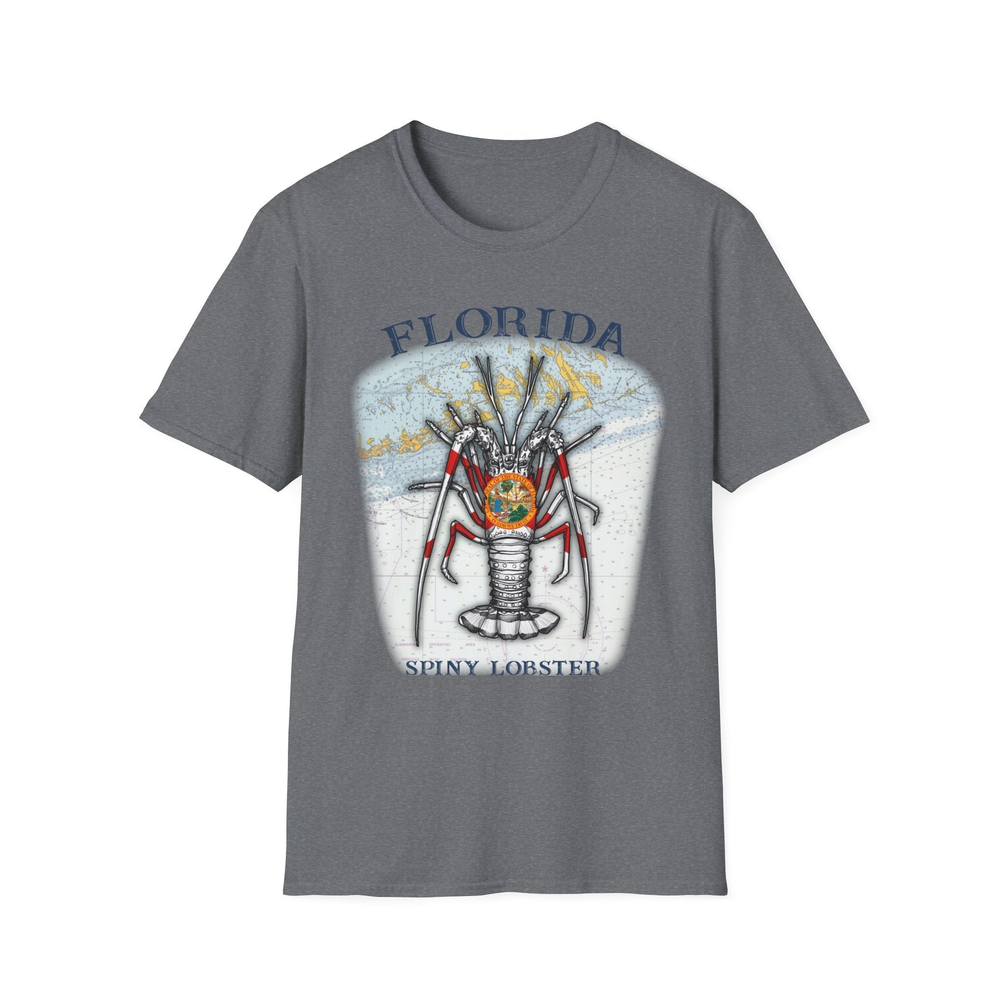 Florida Spiny Lobster Unisex Softstyle T-Shirt, Beachwear, Casual Tee, Seafood Lover Gift, Summer Outing Shirt - Get Tight Gear