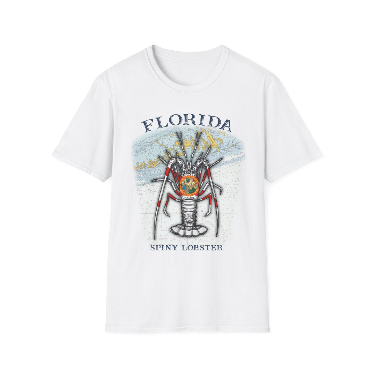 Florida Spiny Lobster Unisex Softstyle T-Shirt, Beachwear, Casual Tee, Seafood Lover Gift, Summer Outing Shirt - Get Tight Gear