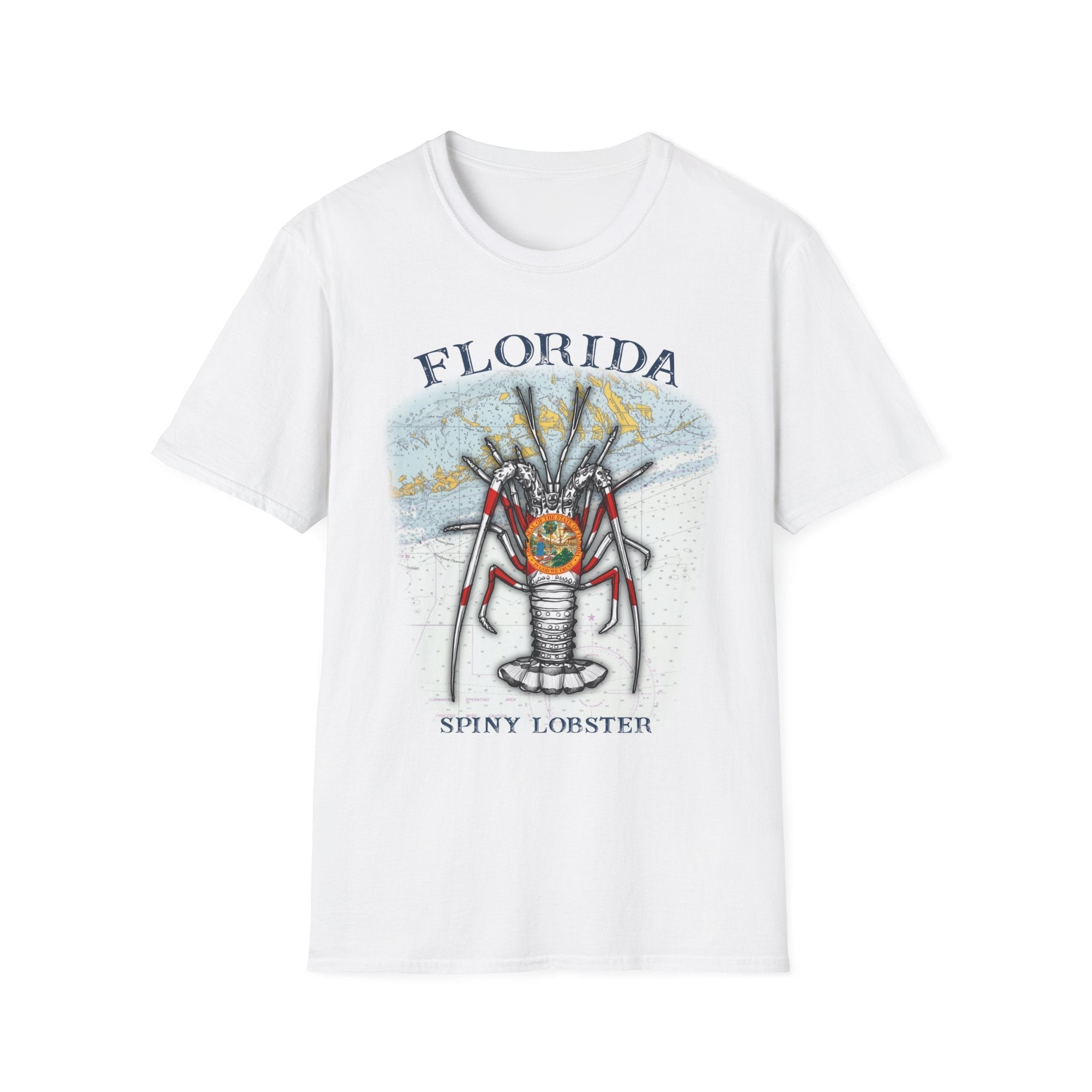 Florida Spiny Lobster Unisex Softstyle T-Shirt, Beachwear, Casual Tee, Seafood Lover Gift, Summer Outing Shirt - Get Tight Gear