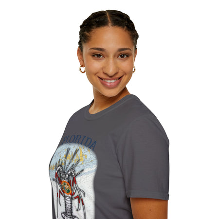 Florida Spiny Lobster Unisex Softstyle T-Shirt, Beachwear, Casual Tee, Seafood Lover Gift, Summer Outing Shirt - Get Tight Gear